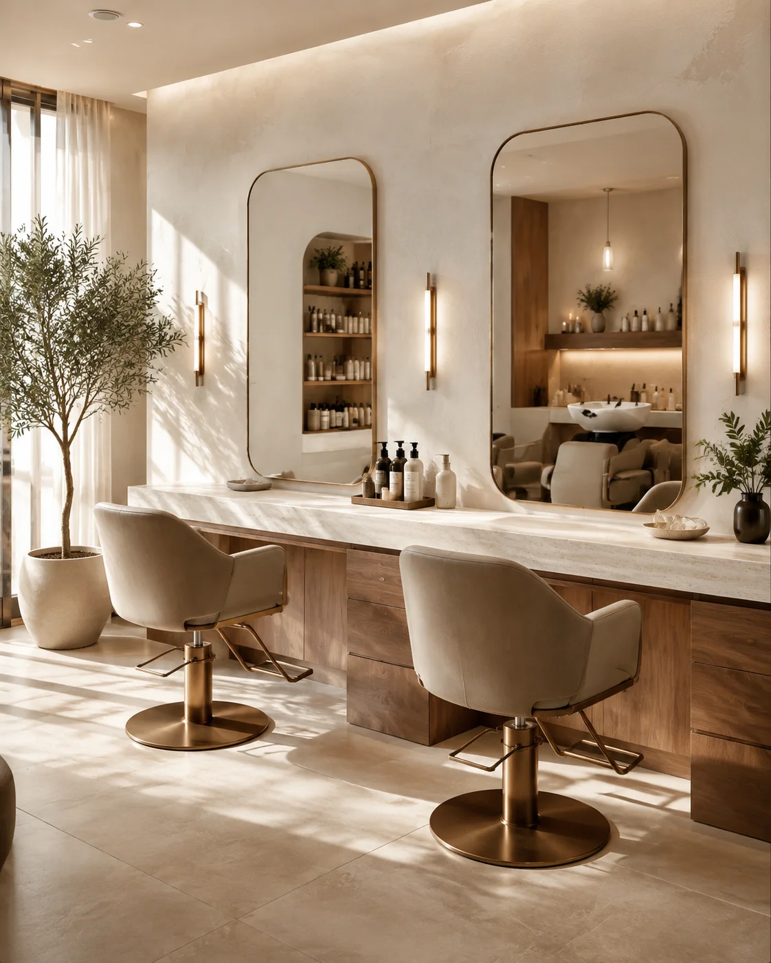 Interno elegante e luminoso di Luce Hair Studio